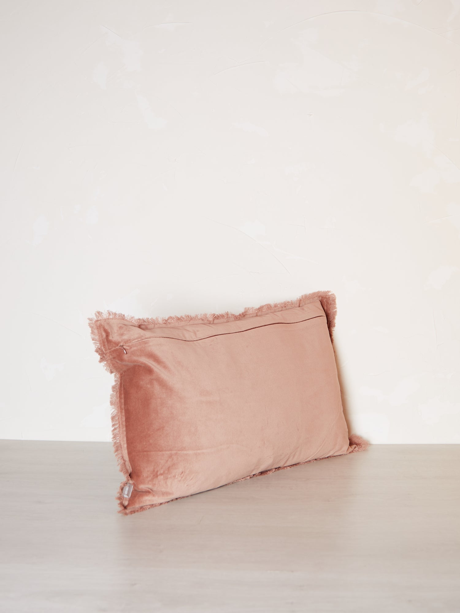 Fara Fringed Velvet Cushion - Rosewood - 3 Sizes Avaliable