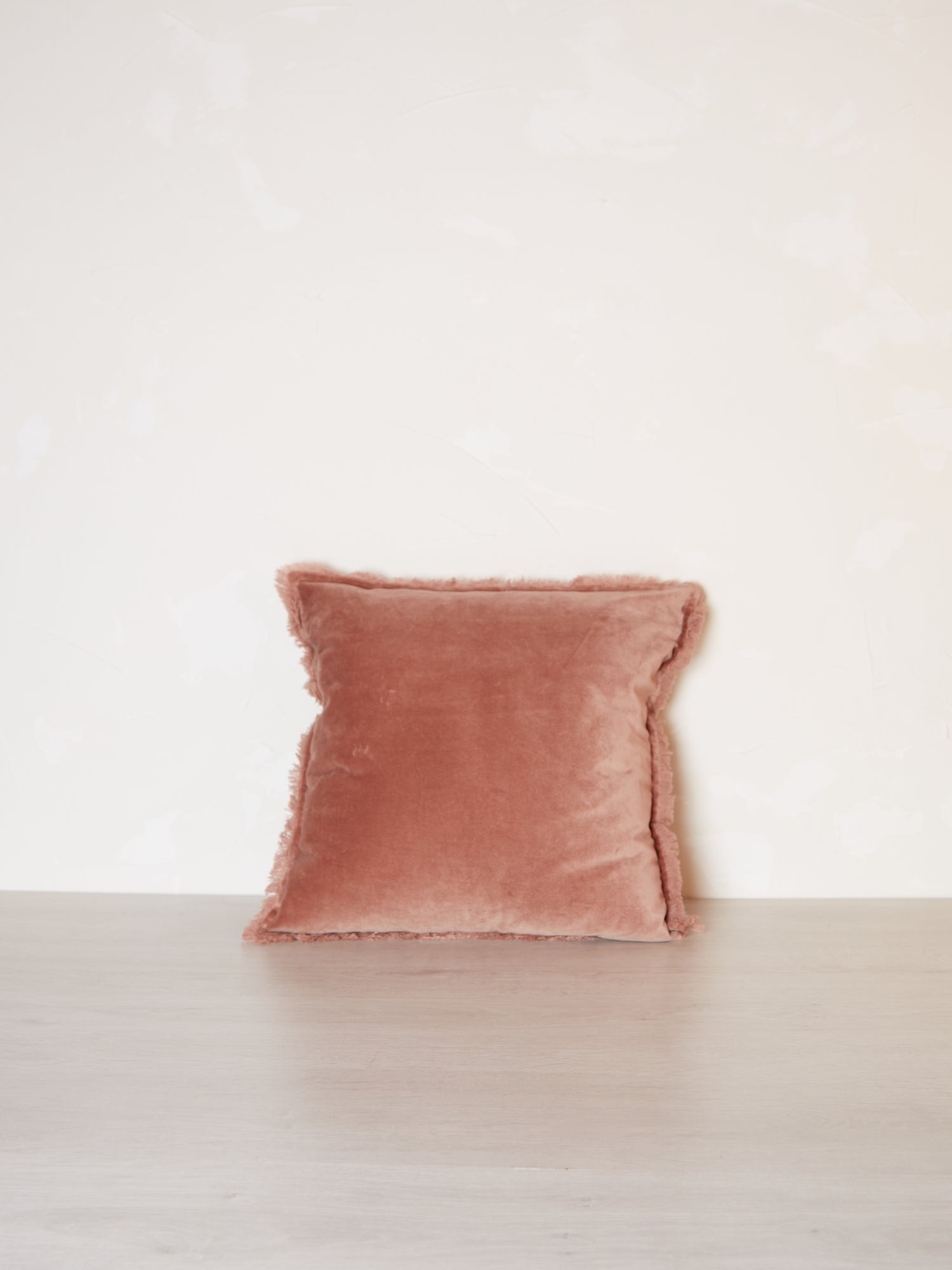 Fara Fringed Velvet Cushion - Rosewood - 3 Sizes Avaliable