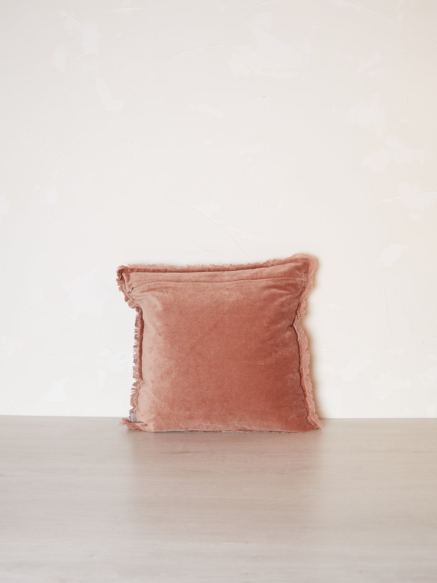 Fara Fringed Velvet Cushion - Rosewood - 3 Sizes Avaliable