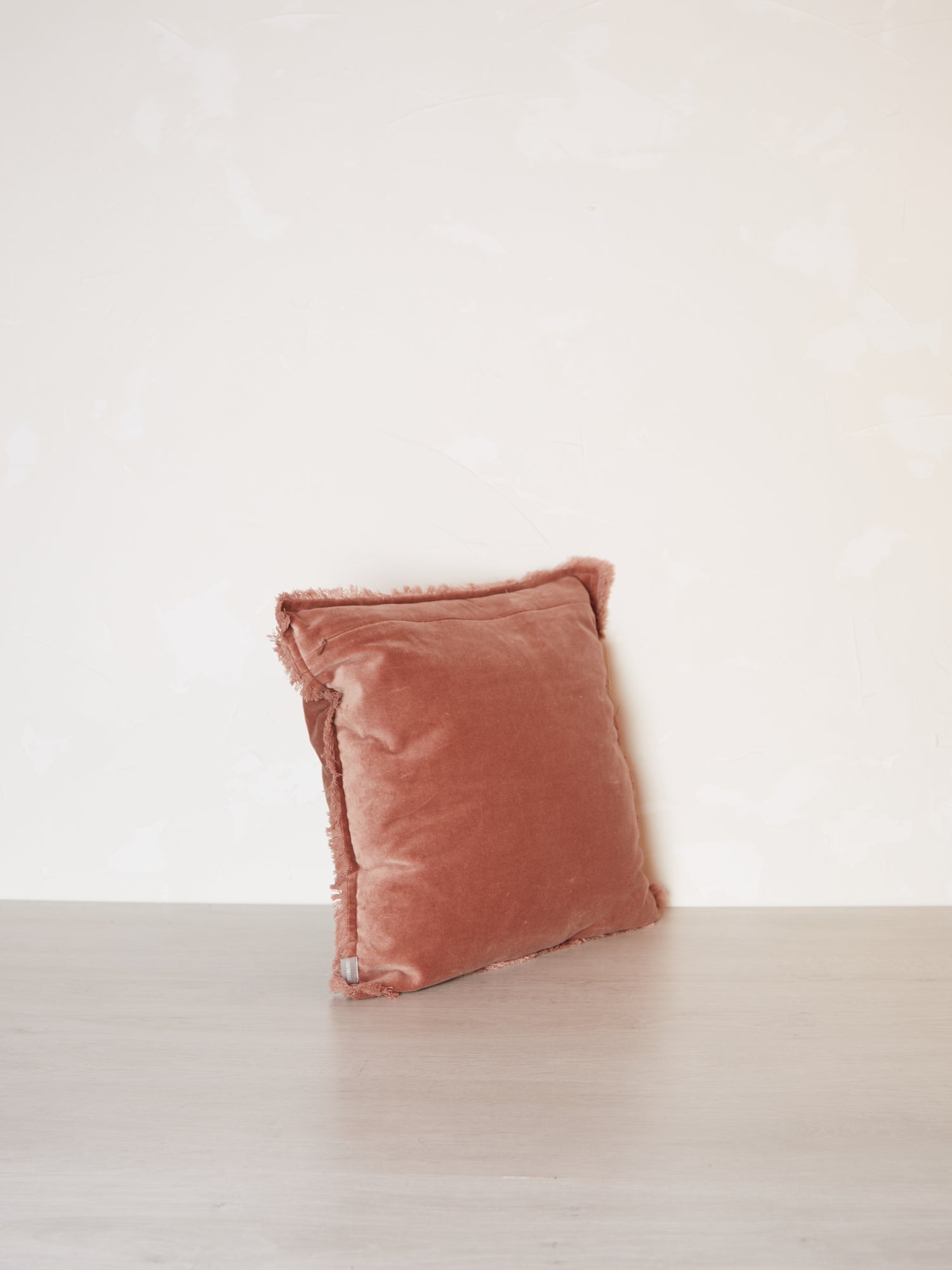 Fara Fringed Velvet Cushion - Rosewood - 3 Sizes Available