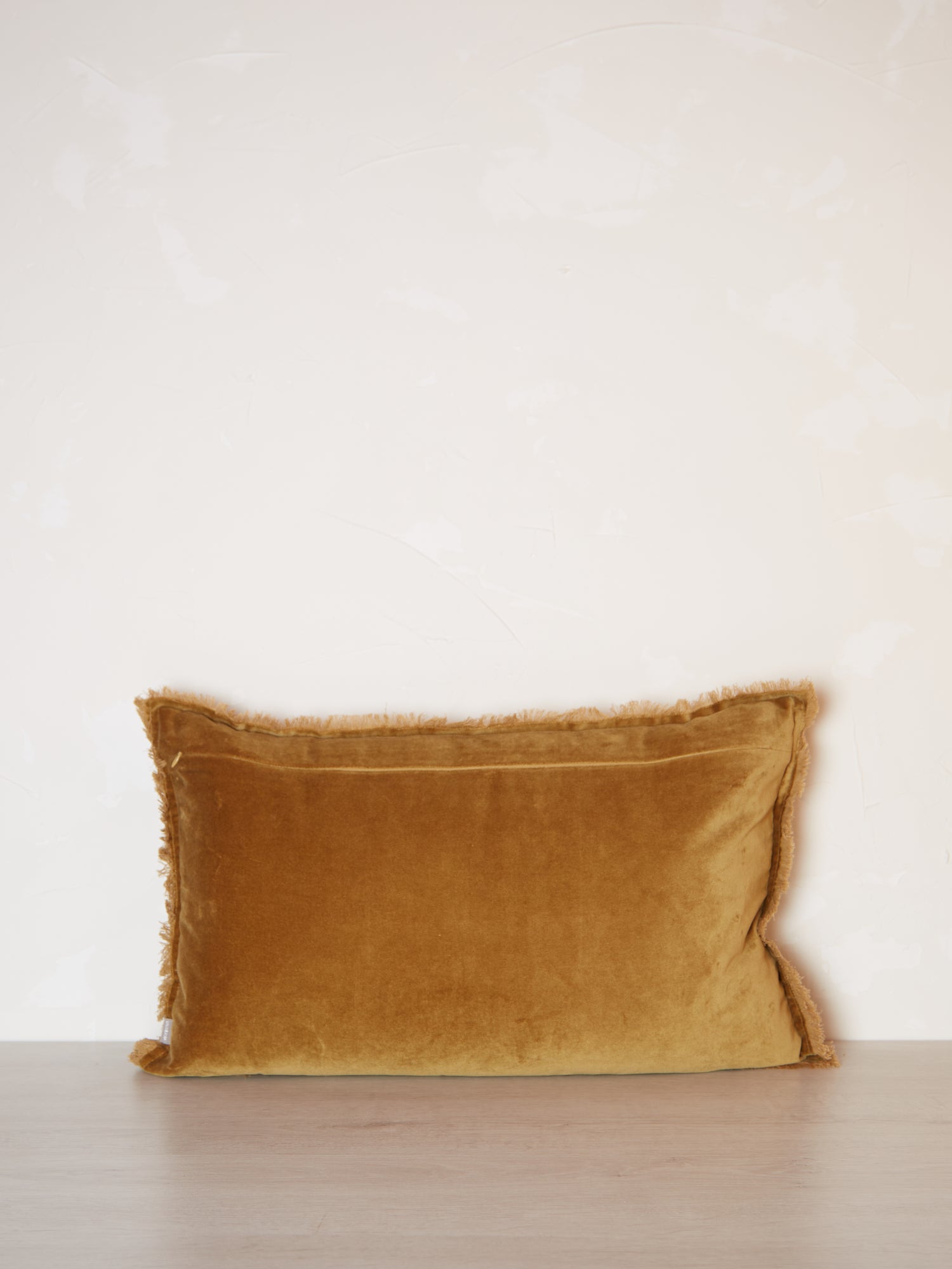 Fara Fringed Velvet Cushion - Saffron - 3 Sizes Avaliable