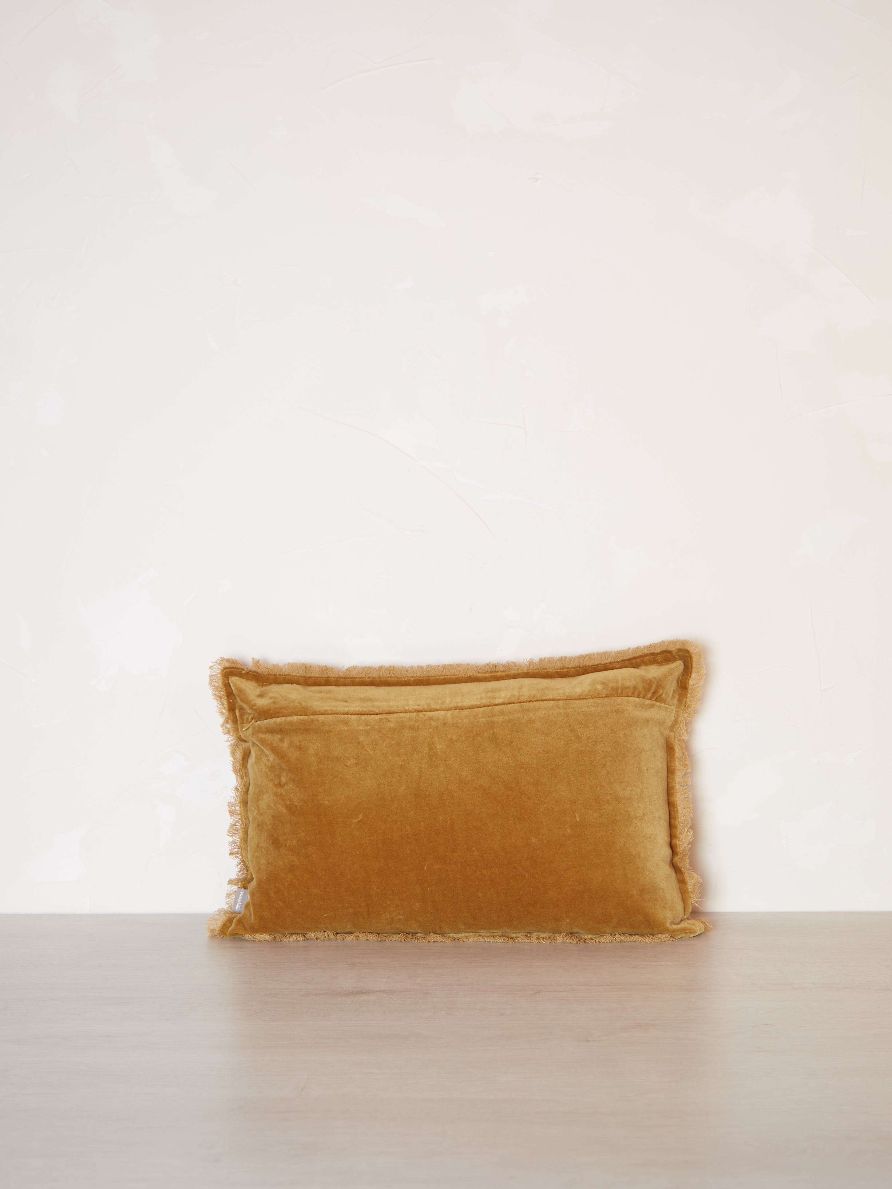 Fara Fringed Velvet Cushion - Saffron - 3 Sizes Avaliable