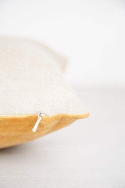 Elise Velvet Cushion Ochre