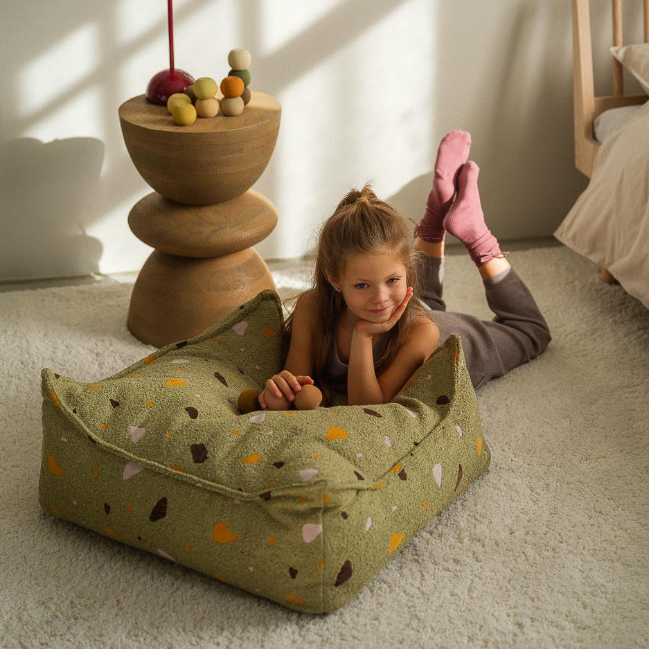 Terrazzo Square Beanbag Ottoman - 3 Colour Options Available