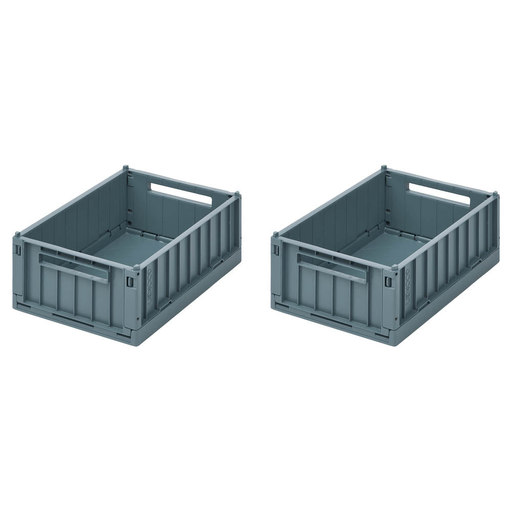 Weston Small Storage Box - Whale Blue - 2 pack