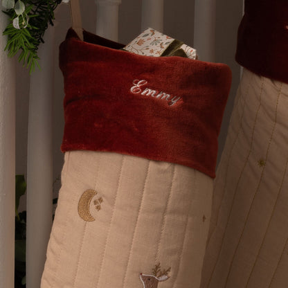 Starry Night Red Velvet Stocking