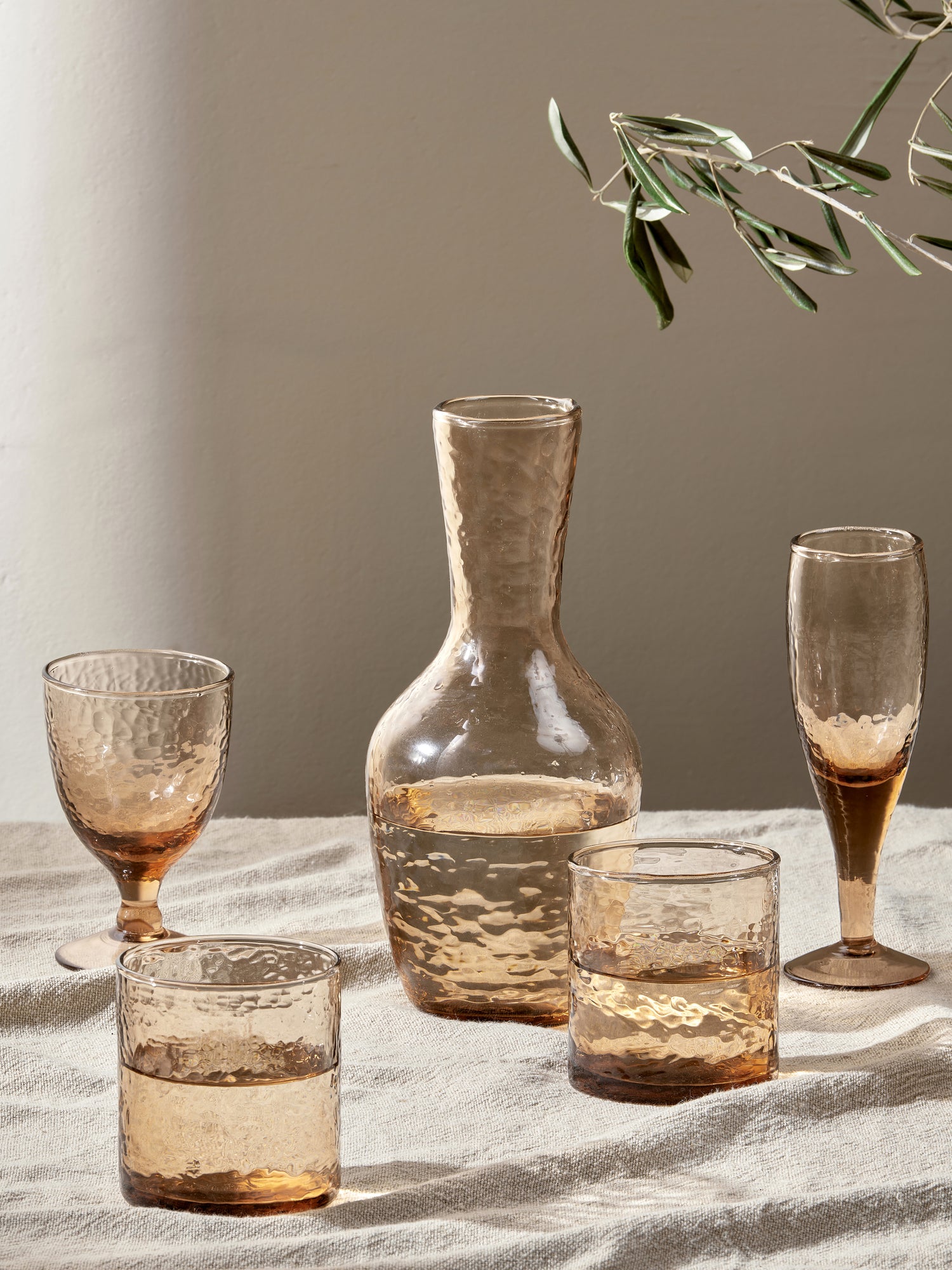 Yala Hammered Champagne Glass - Terracotta