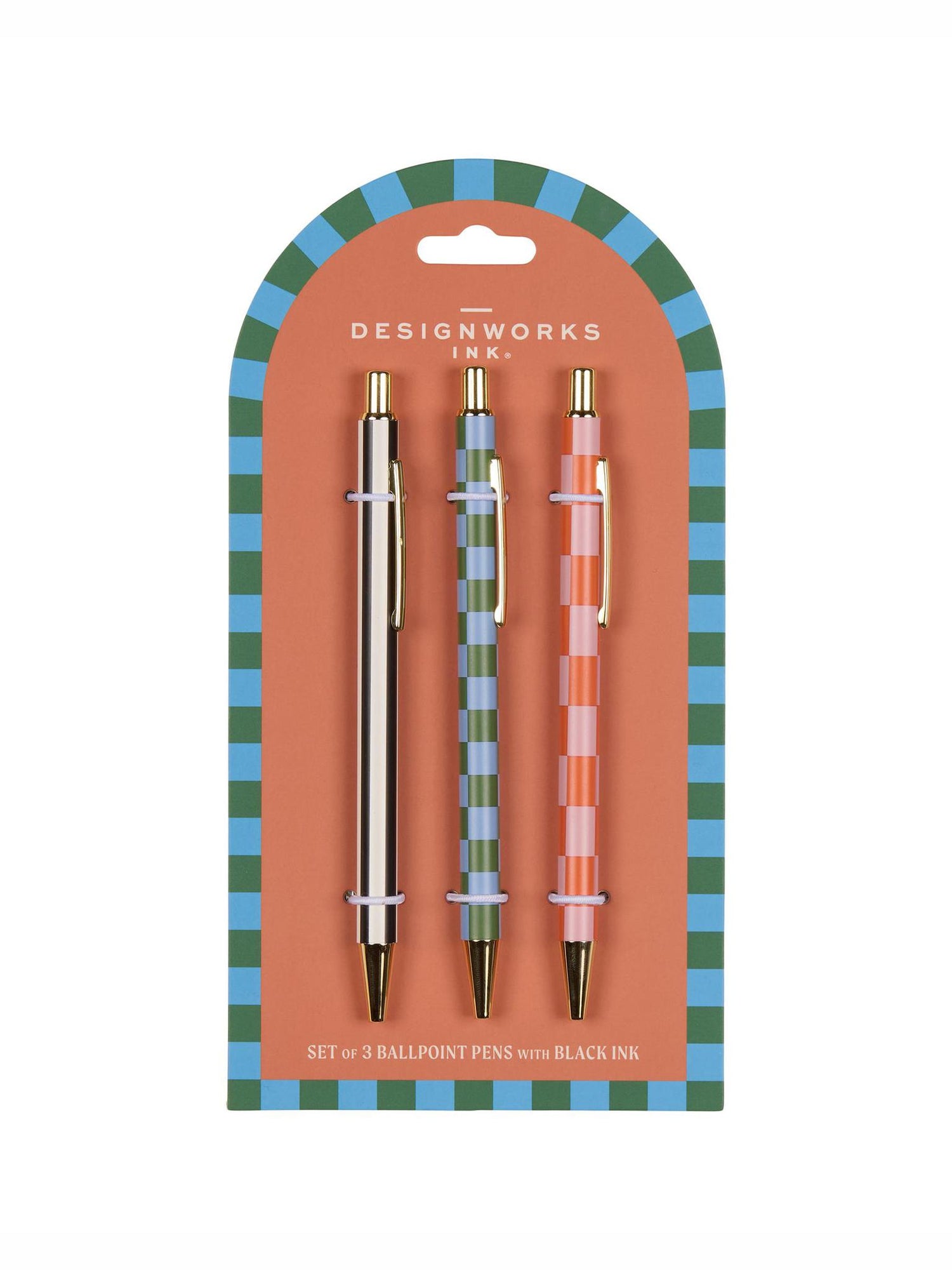 Adopo Set of 3 Pens - Stripes &amp; Checks