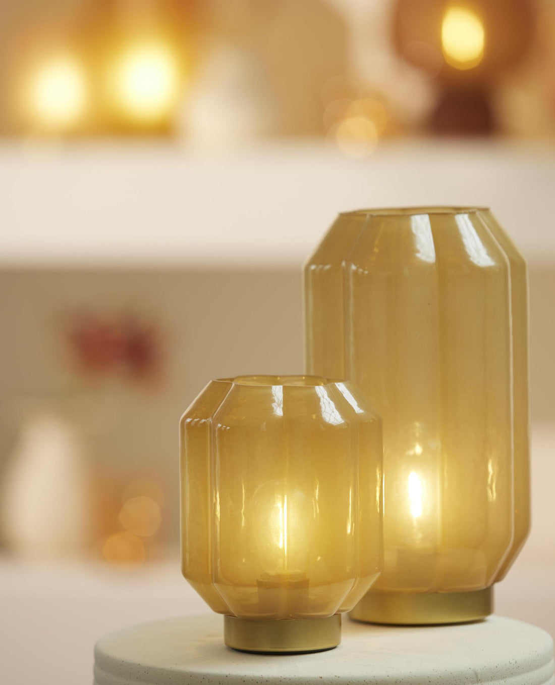 Palermo Yellow Glass LED Lamp