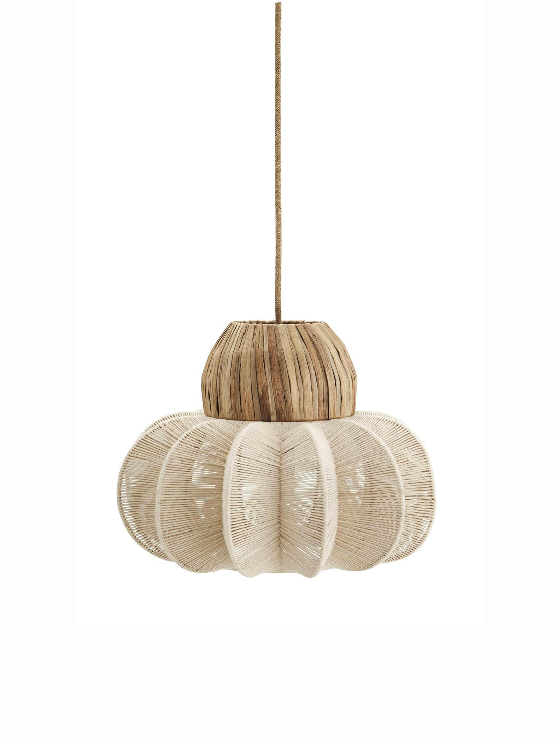 Rattan Ceiling Light with Linen