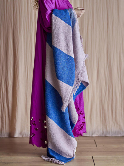 Cadeo Throw - Blue - Recycled Cotton