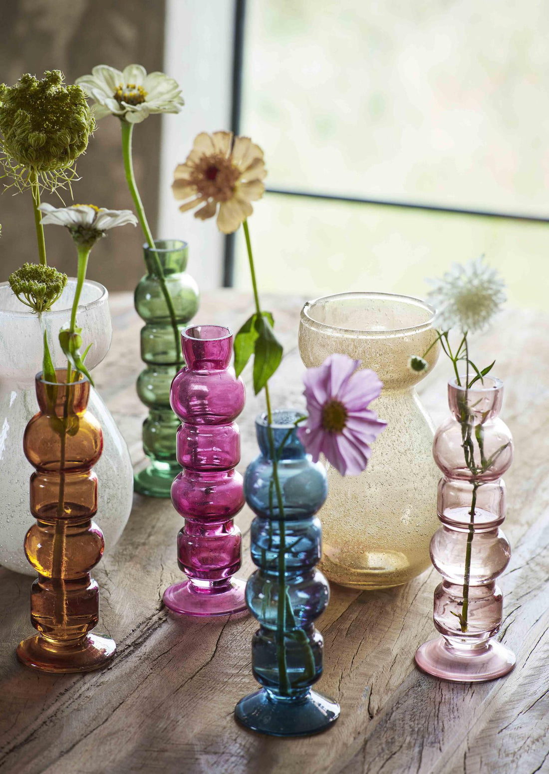 Coloured Glass Vase/Candle Holder- 5 Colours Available