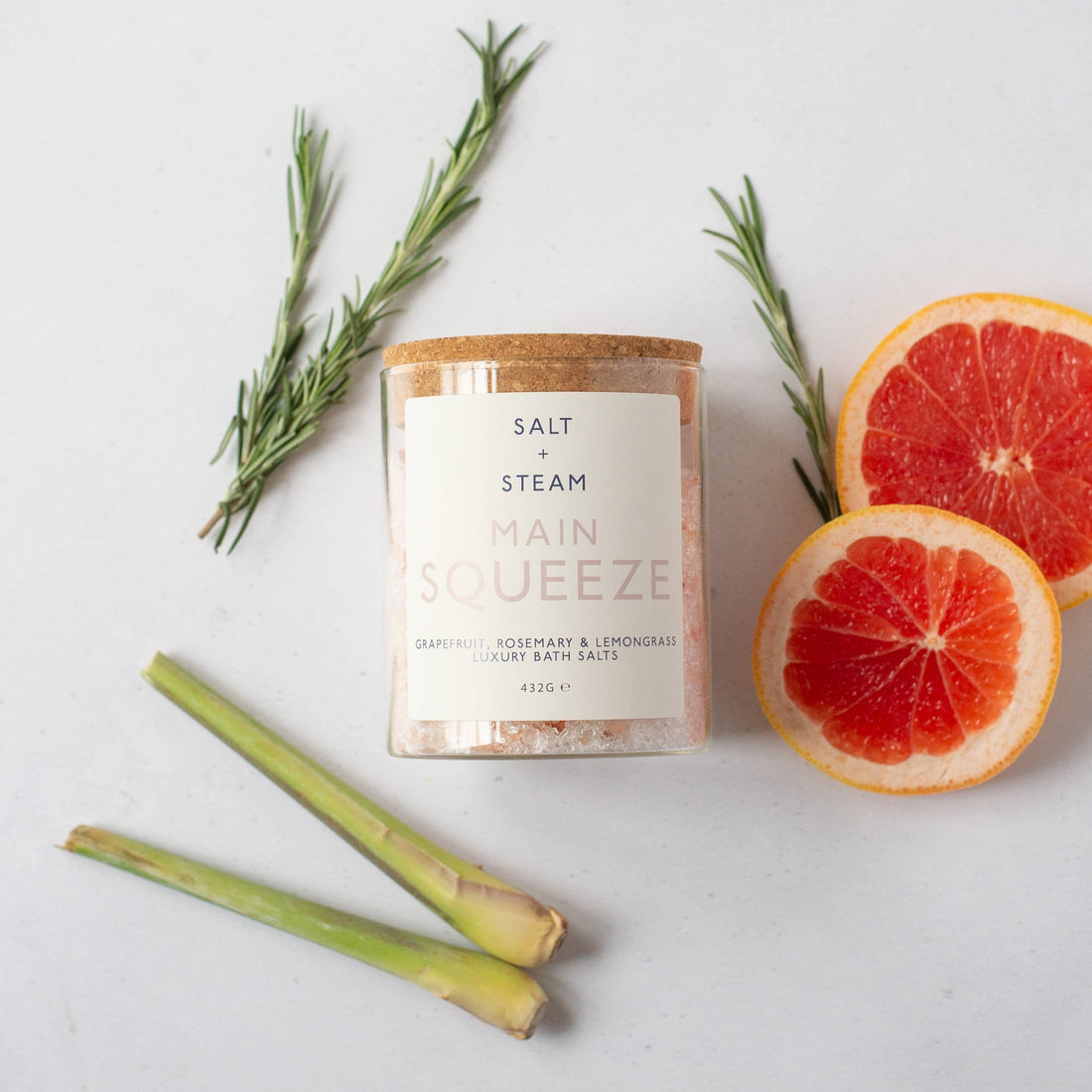 Main Squeeze - Grapefruit &amp; Rosemary Bath Salts 80g &amp; 432g