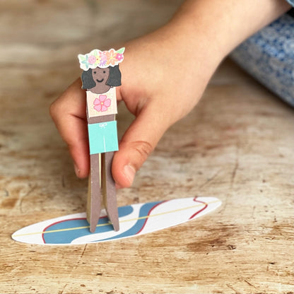 Make Your Own Surfer Peg Doll