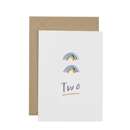 Rainbow Second Birthday Card