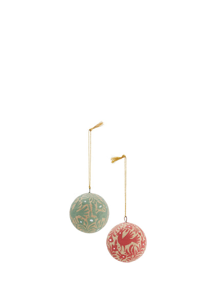 Handmade Paper Mache Ball Decoration - 2 colours Available