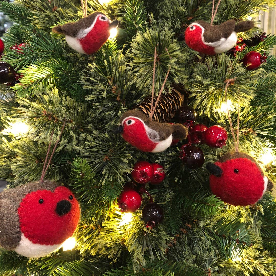 Baby Red Robins (Bag of 3) Hanging Biodegradable Christmas