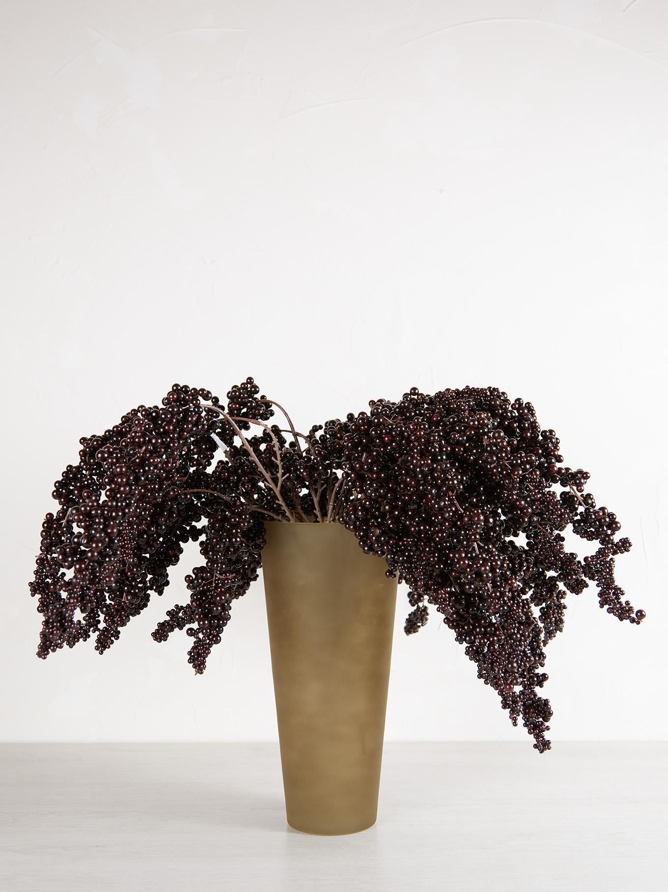 Smokey Brown Fluted Glass Vase