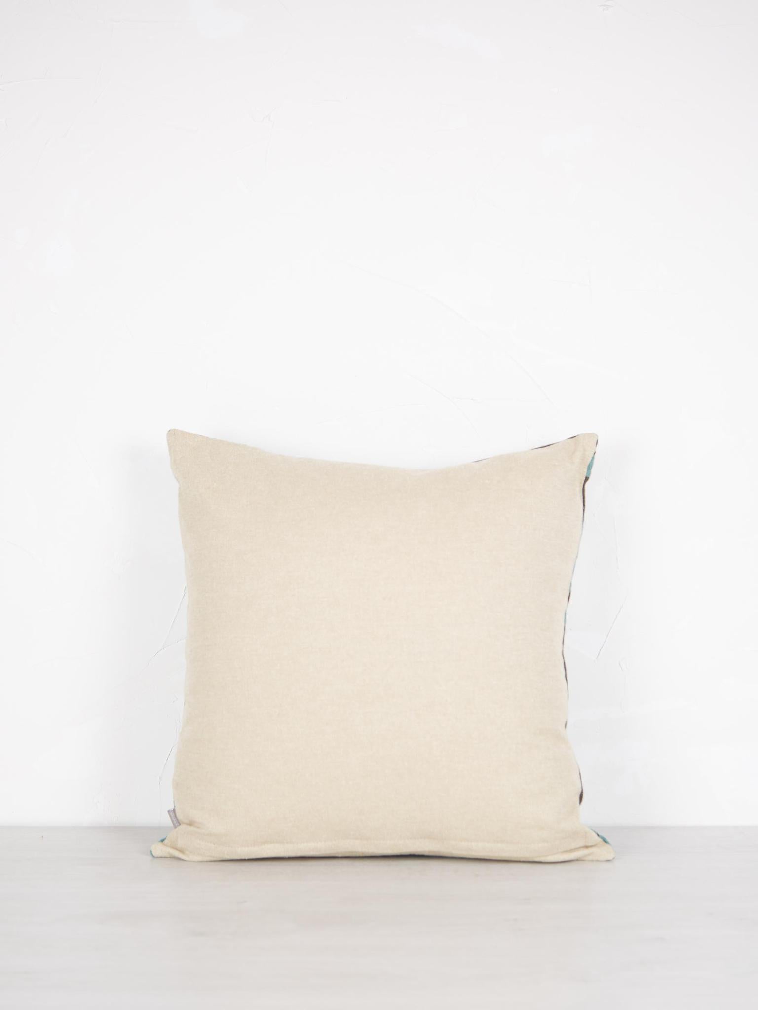 Raki Embroidered Cushion - 45x45cm - Carbone