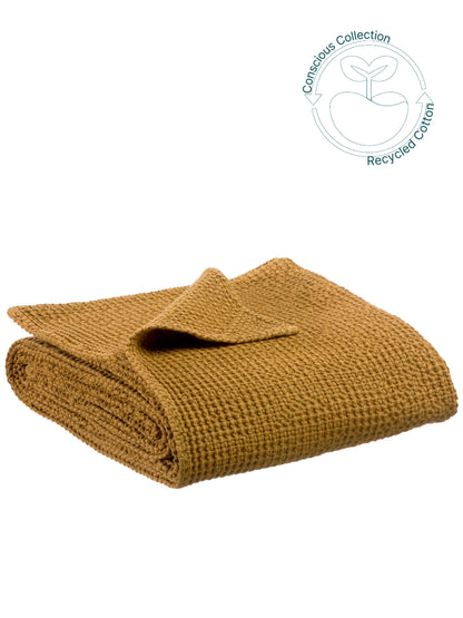 Maia Recycled Honeycomb Bedspread Throw - Bronze - 4 Sizes Available