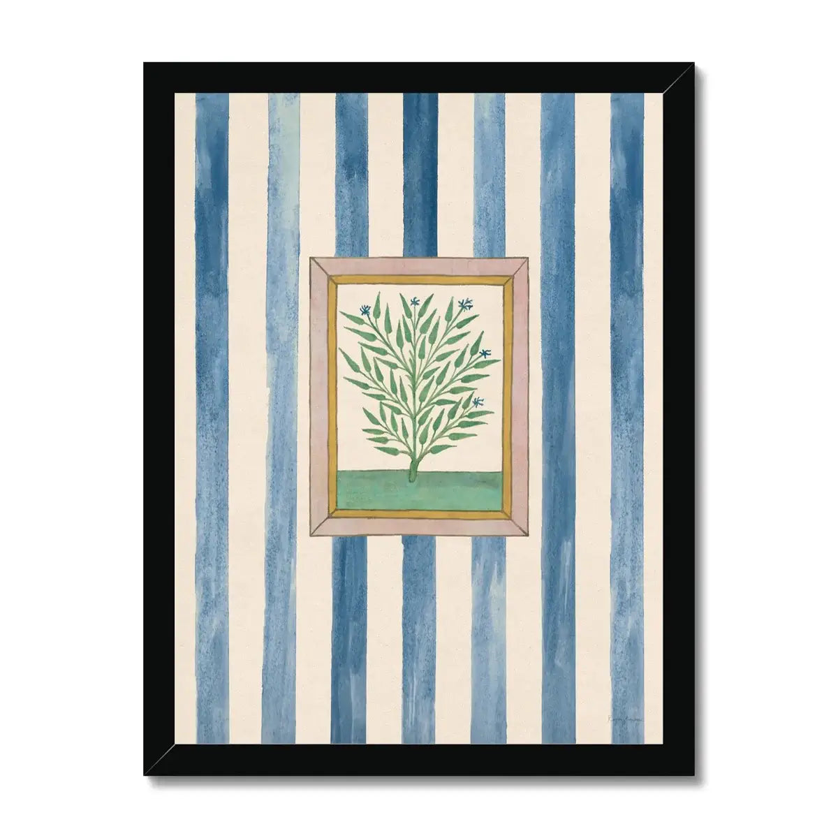 Book of Herbs Blue Stripe Fine Art Print