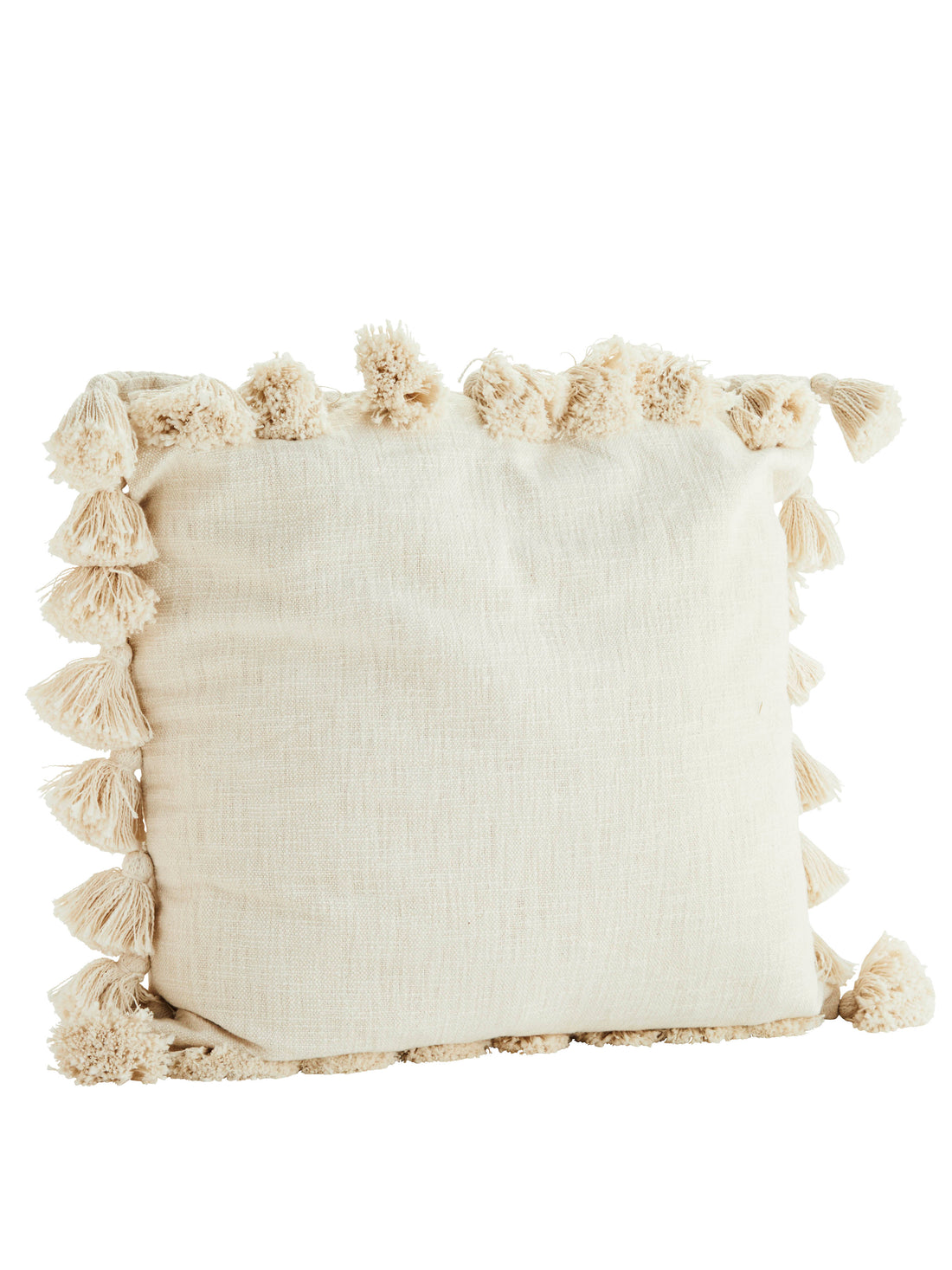 Off White Cushion With Tassels