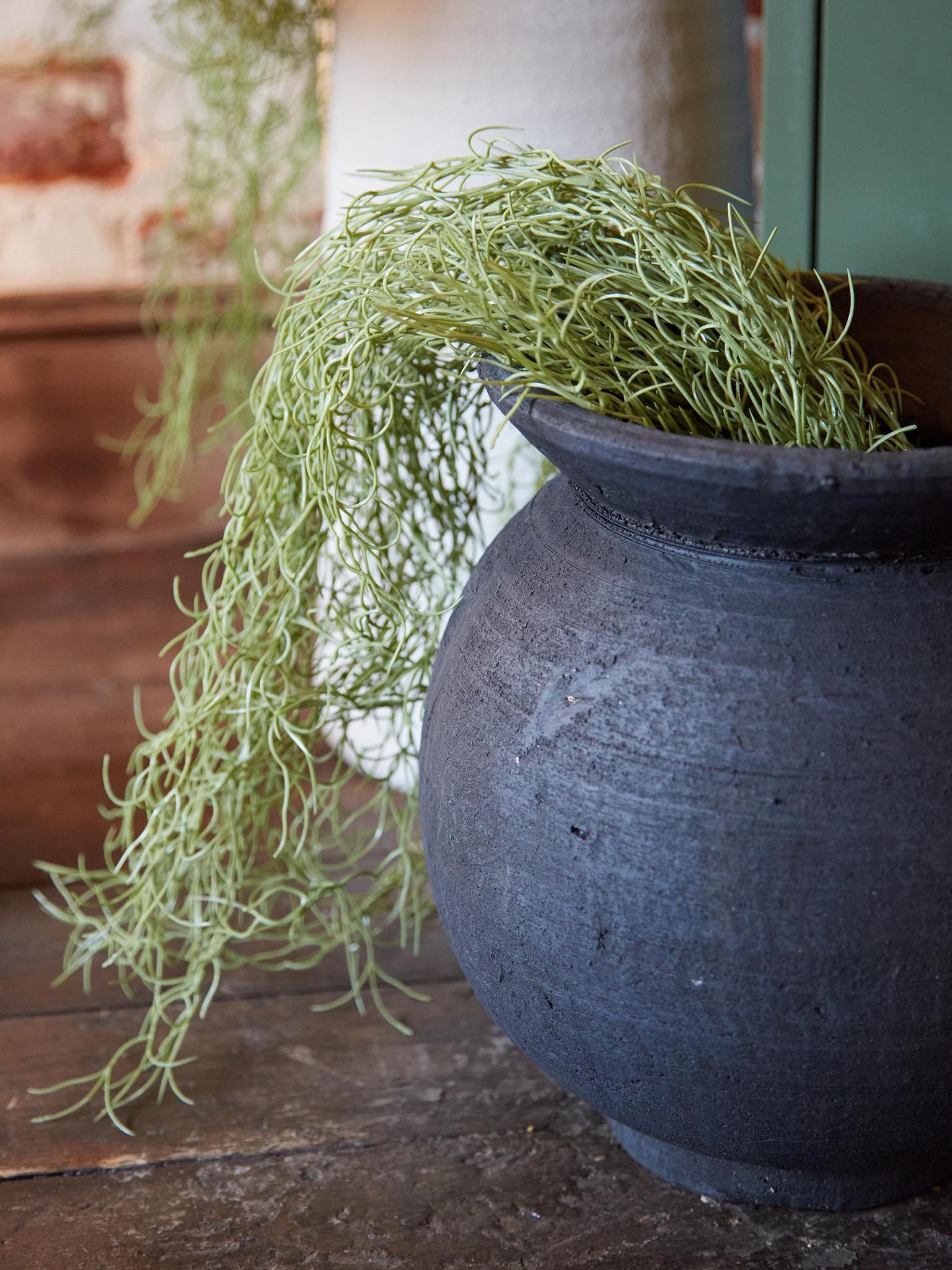 Jali Black Terracotta Vase