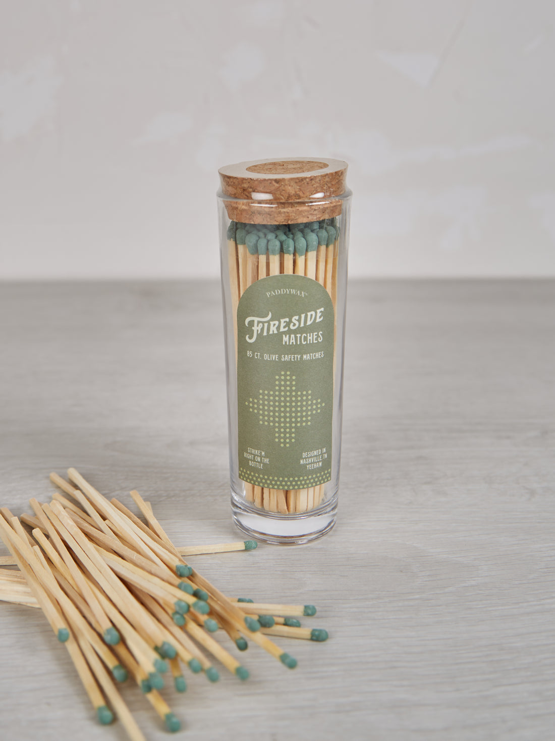 Fireside Tall Safety Matches - Olive Green