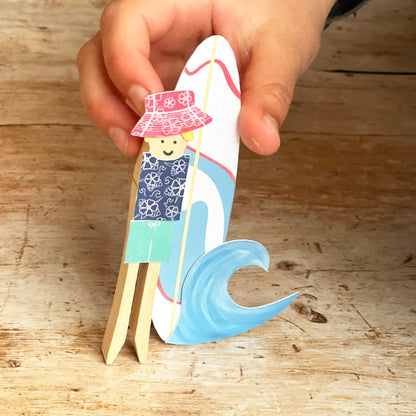 Make Your Own Surfer Peg Doll