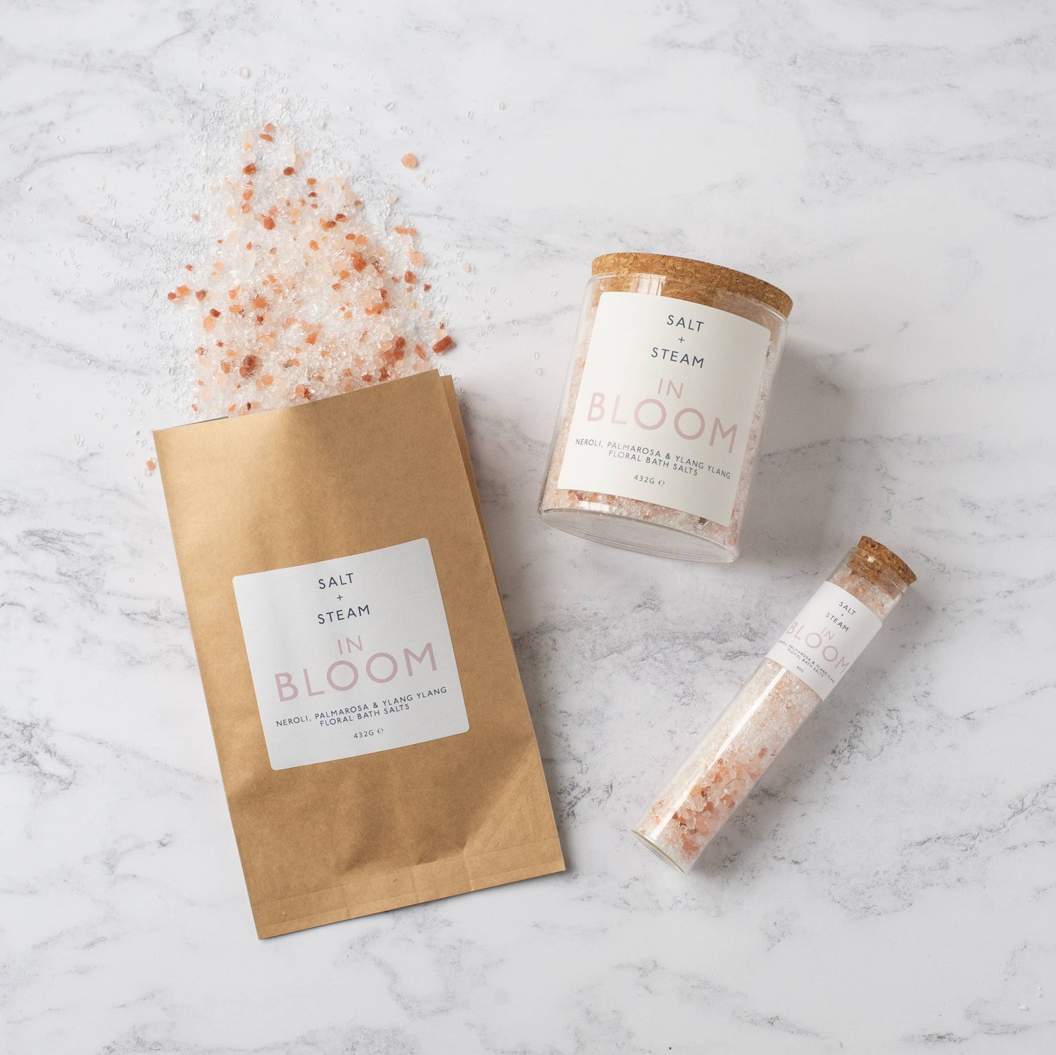 In Bloom - Rose, Neroli &amp; Palmarosa Bath Salts 80g &amp; 432g