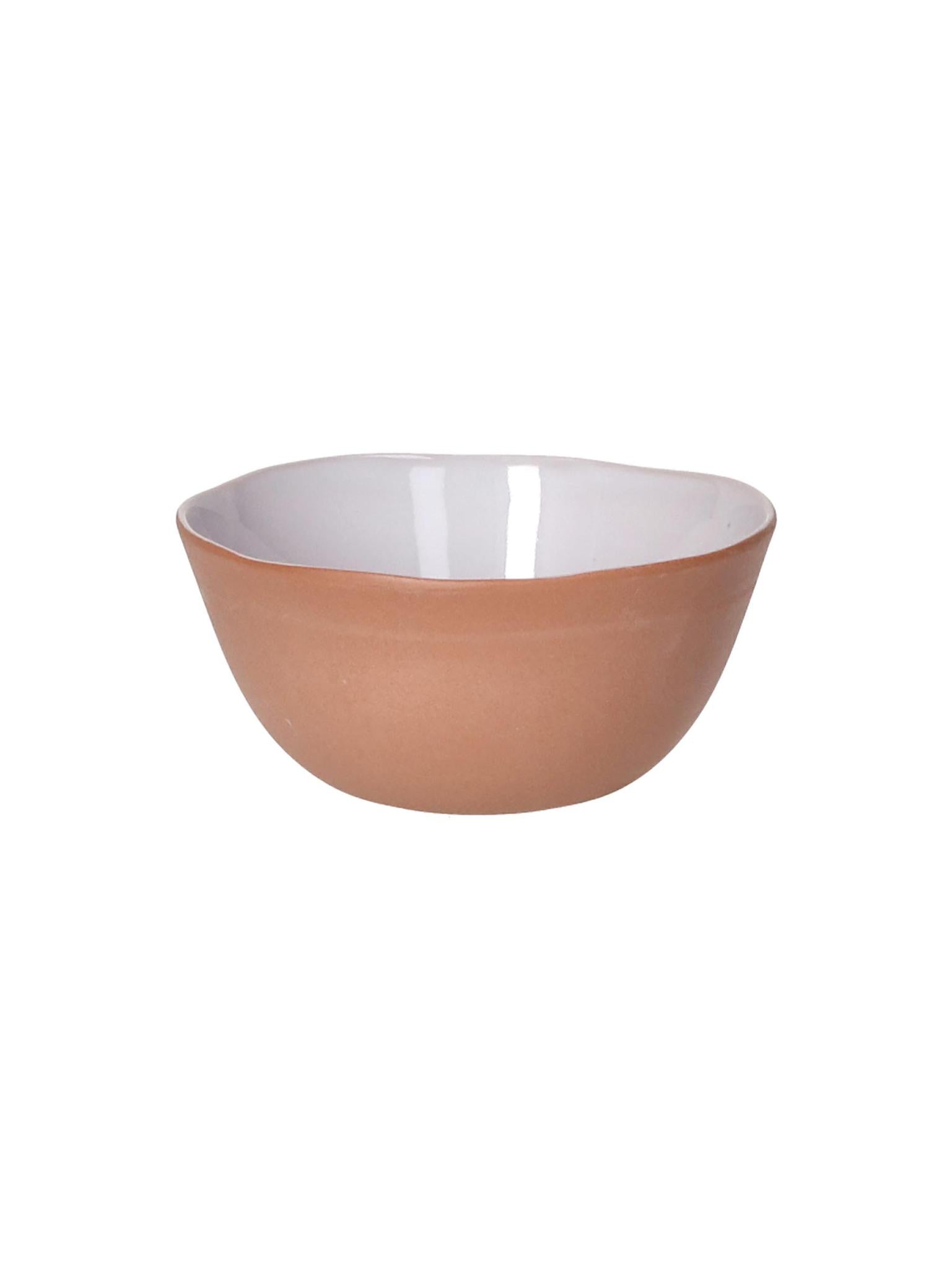 Mariage Porcelain Cereal Bowl - DIA 10,6 x H 5,2 cm - white, Terracotta