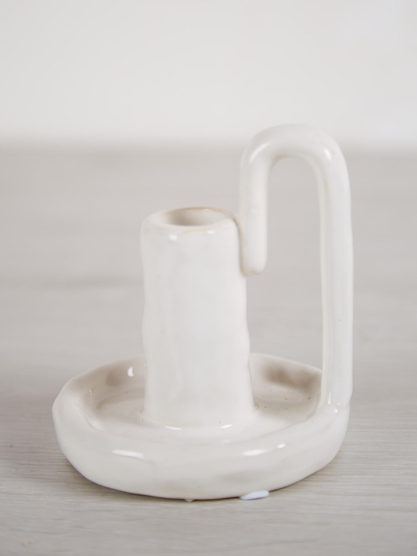 Cream Candle Holder