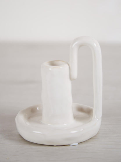 Cream Candle Holder