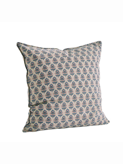 Taupe, Aqua &amp; Pink Printed Cushion