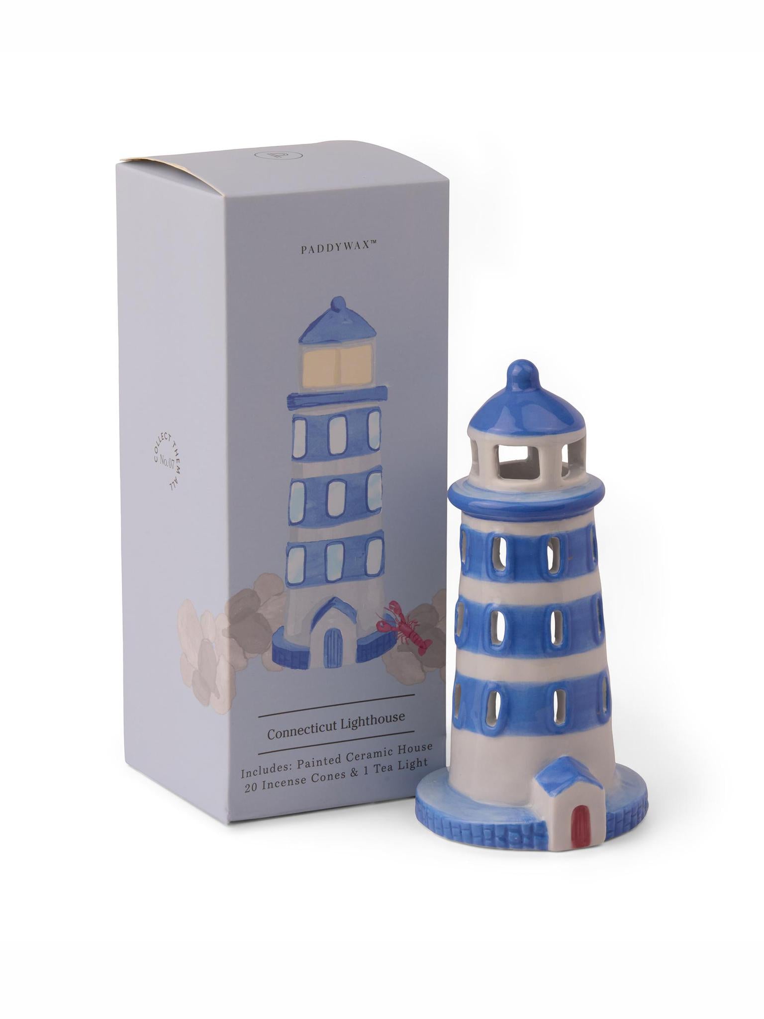 No. 07 - Lighthouse Style Incense &amp; Tea Light Holder (1 Tea Light &amp; 20 Incense Cones)