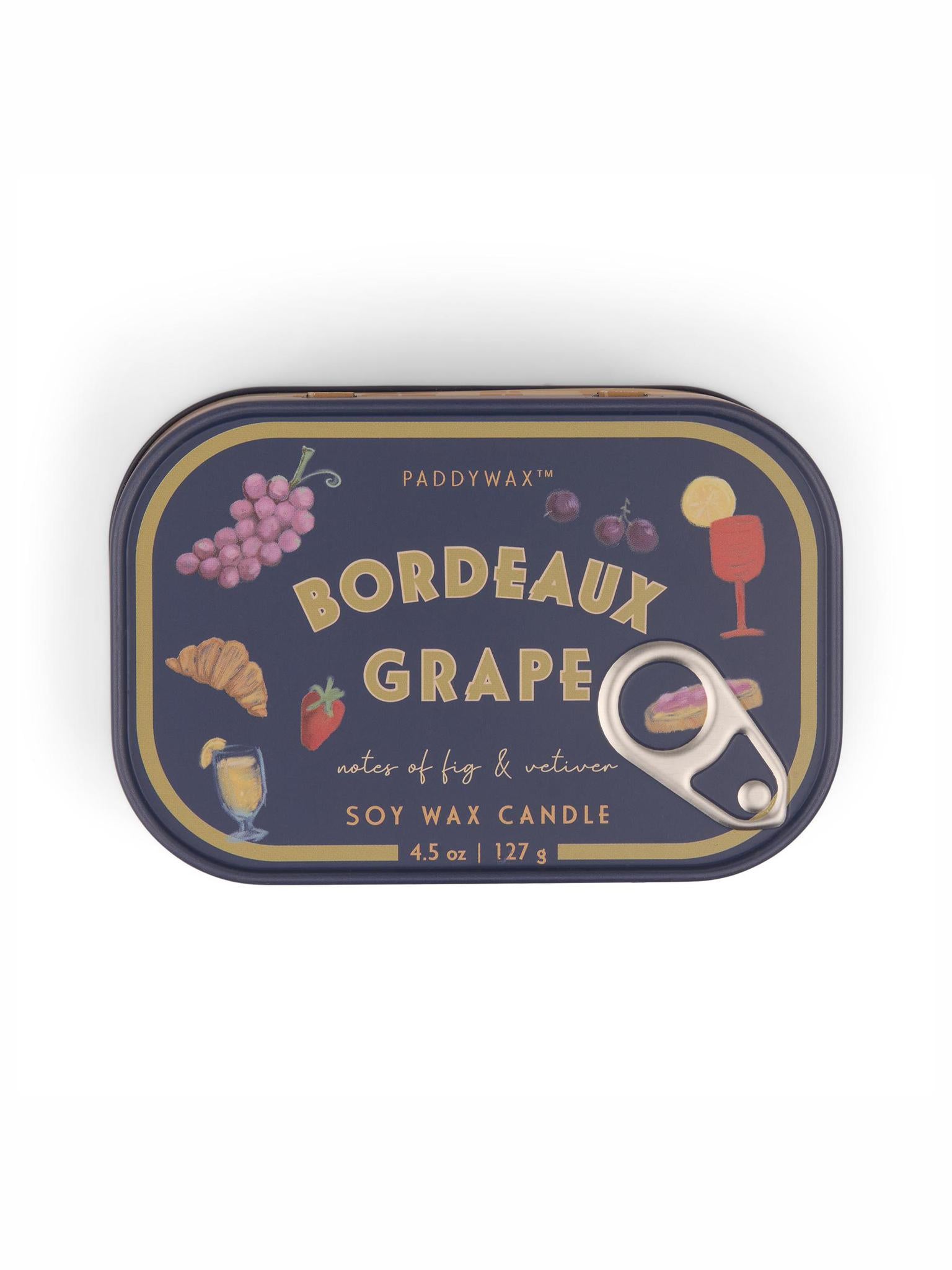 Bistro 4.5oz/127g Grapes Printed Tin Candle - Bordeaux Grape