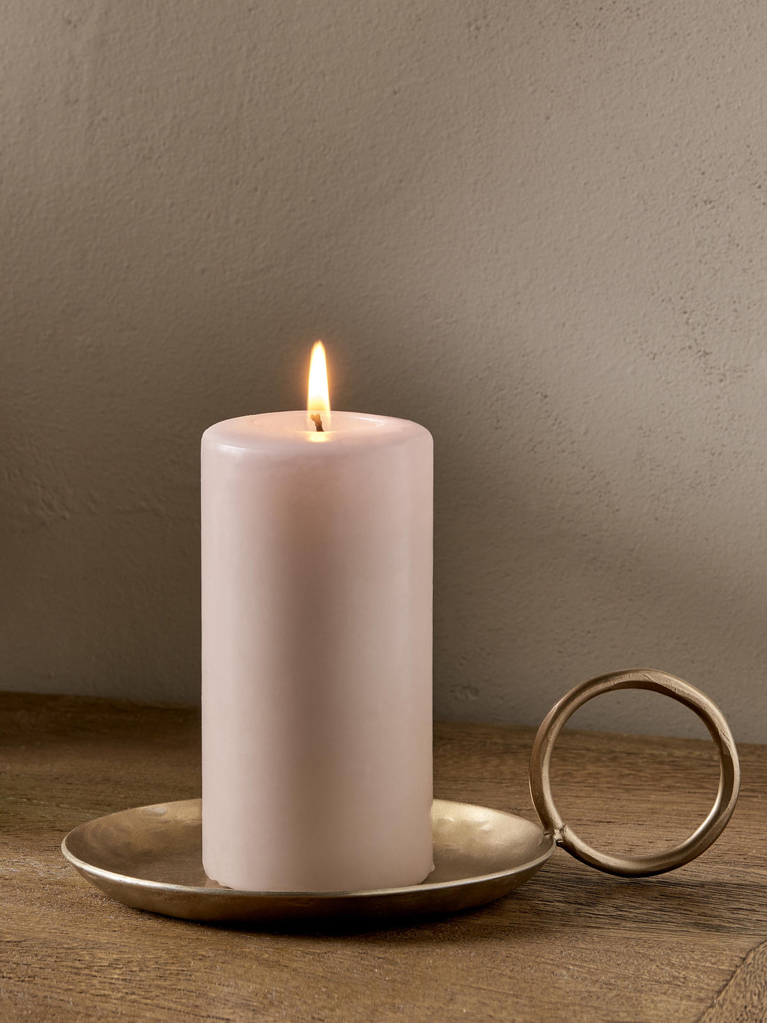 Dimali Metal Candle Holder with Handle - Antique Brass