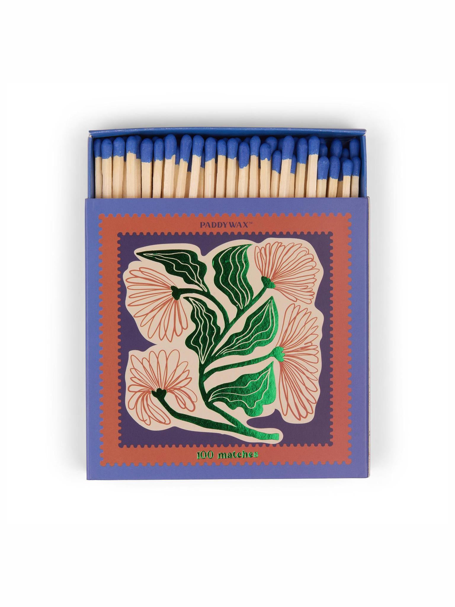 Jumbo Boxed Matches w/ Foil Accents, 100 Matches - 6 Colours Available