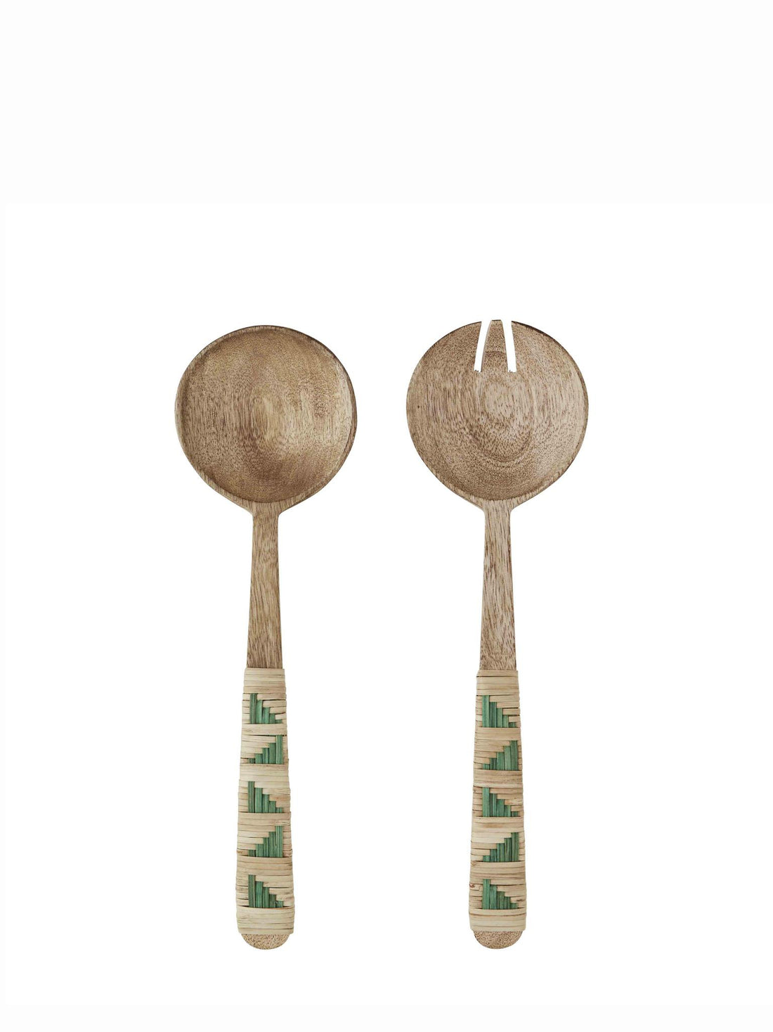 Hand Carved Wooden Serving Set with Cane