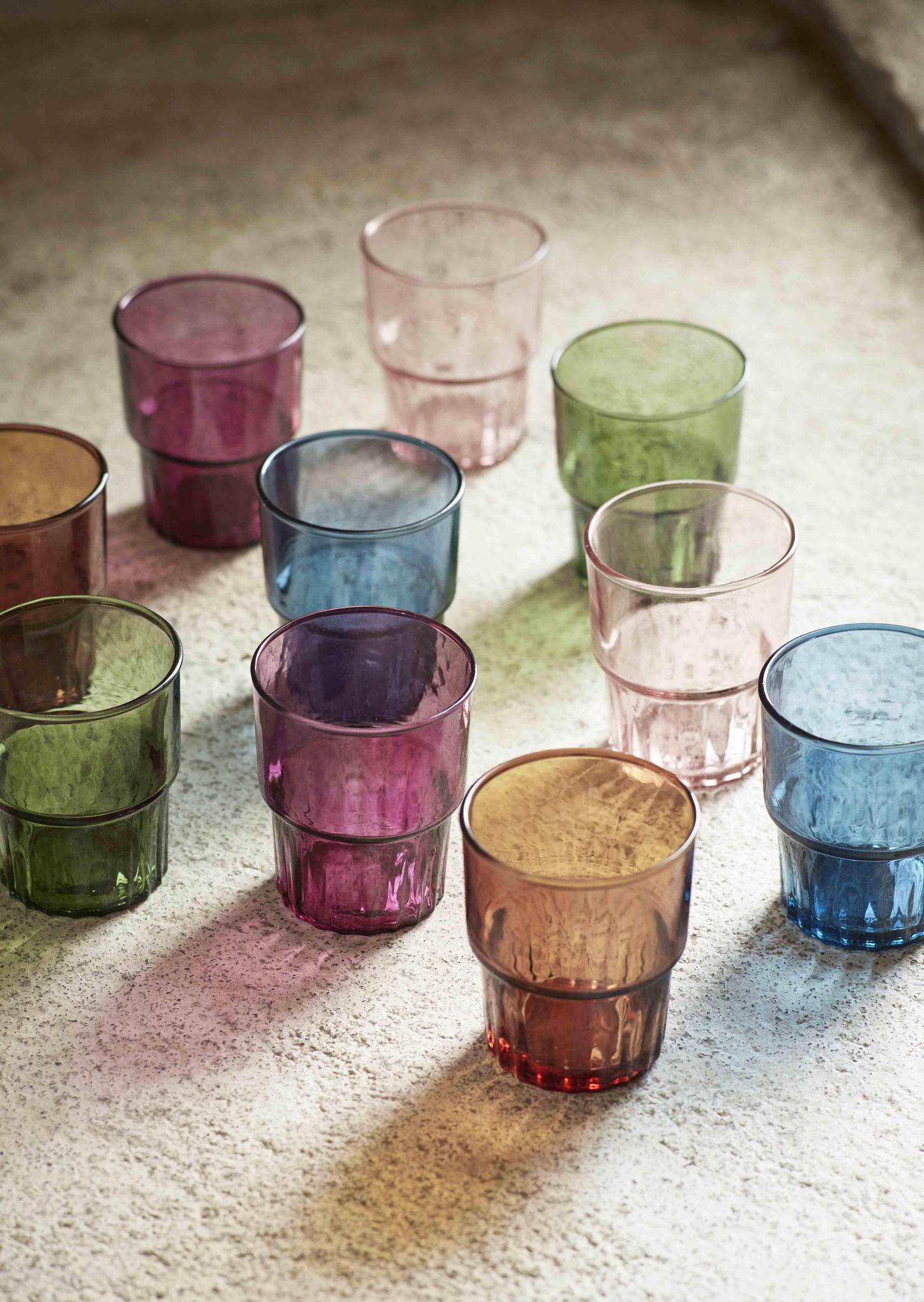 Coloured Glass Tumbler - 5 Colours Available