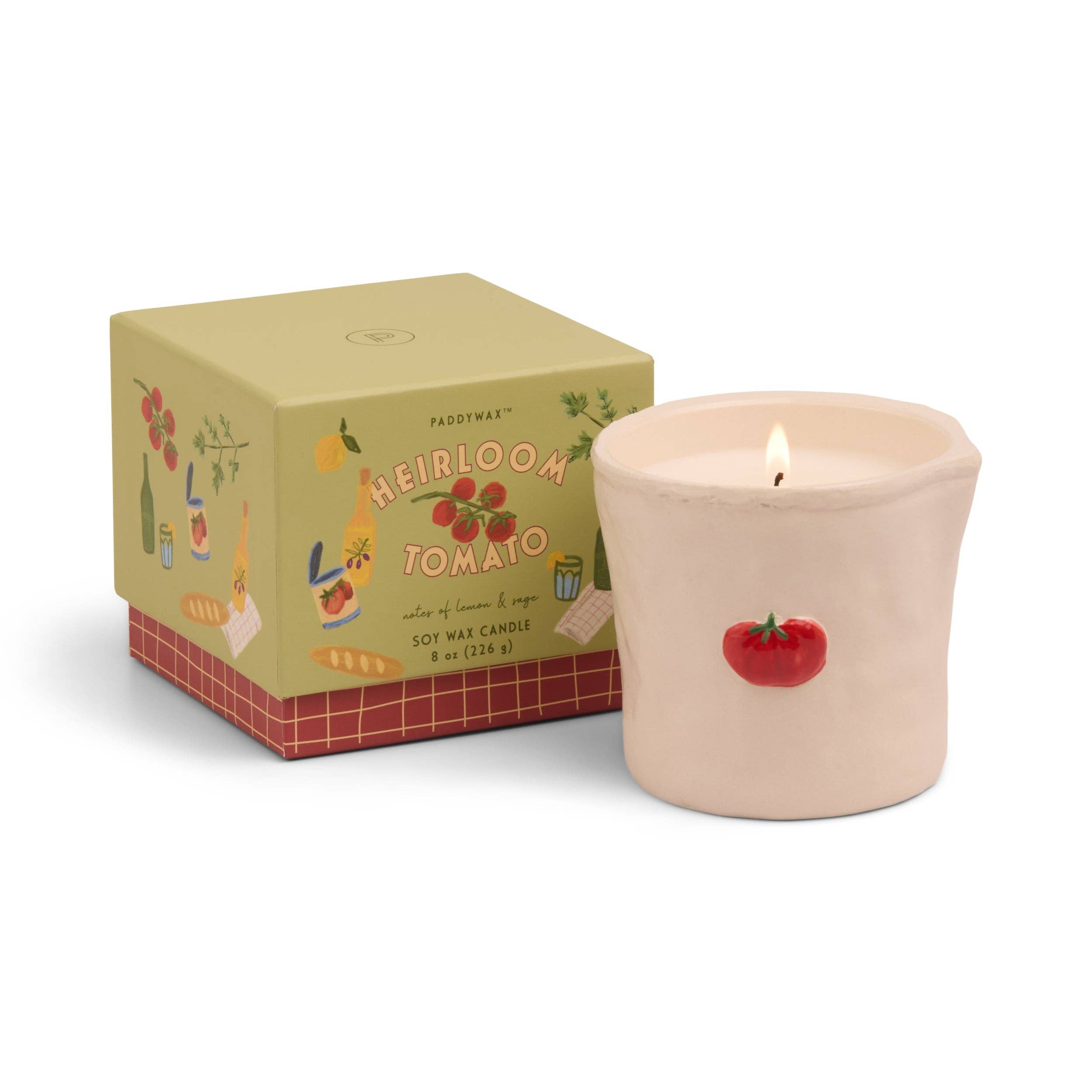 Paddywax Bistro Tomato Ceramic Candle - Heirloom Tomato