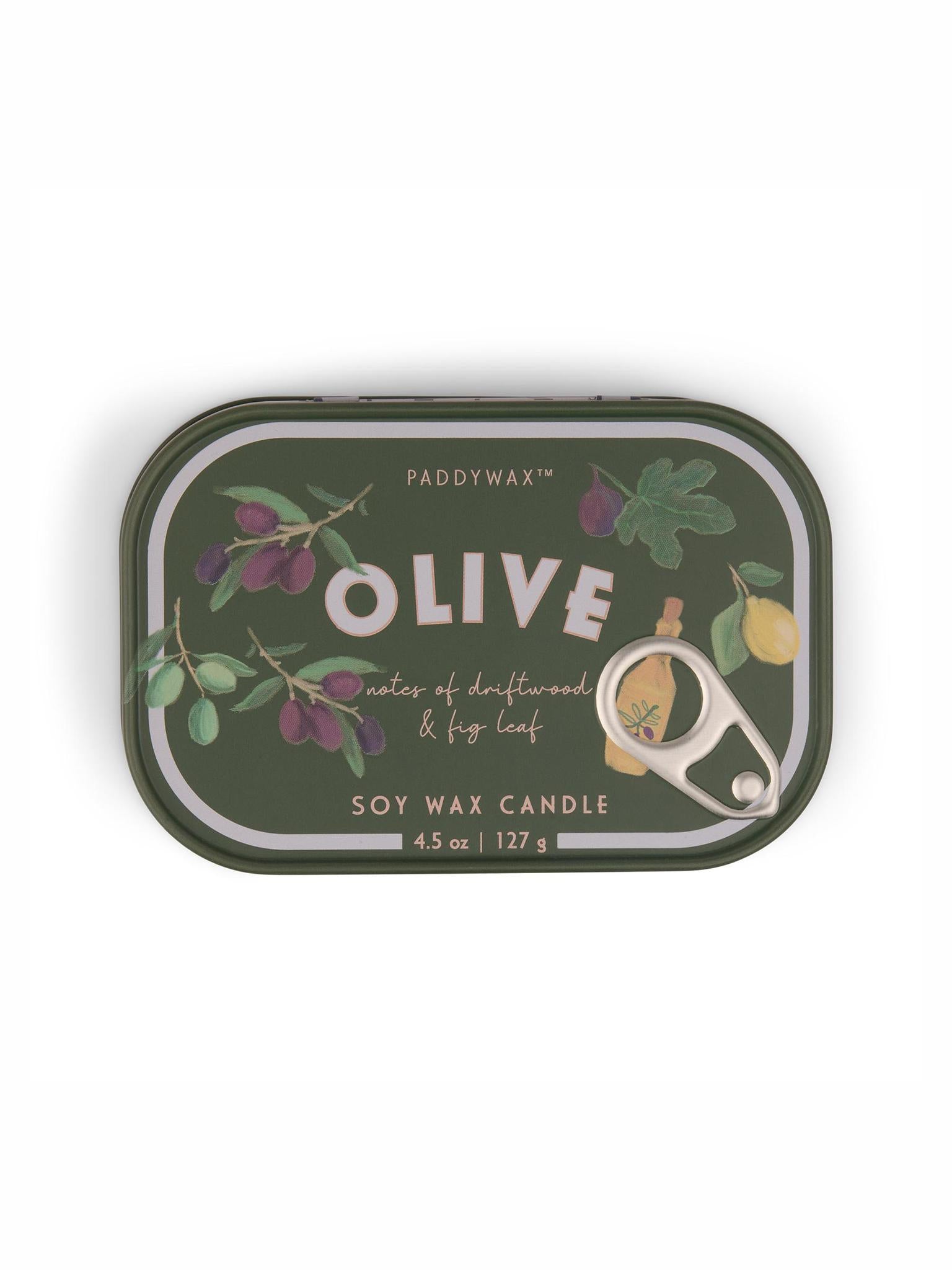 Bistro 4.5oz/127g Olive Printed Tin Candle - Fig &amp; Olive