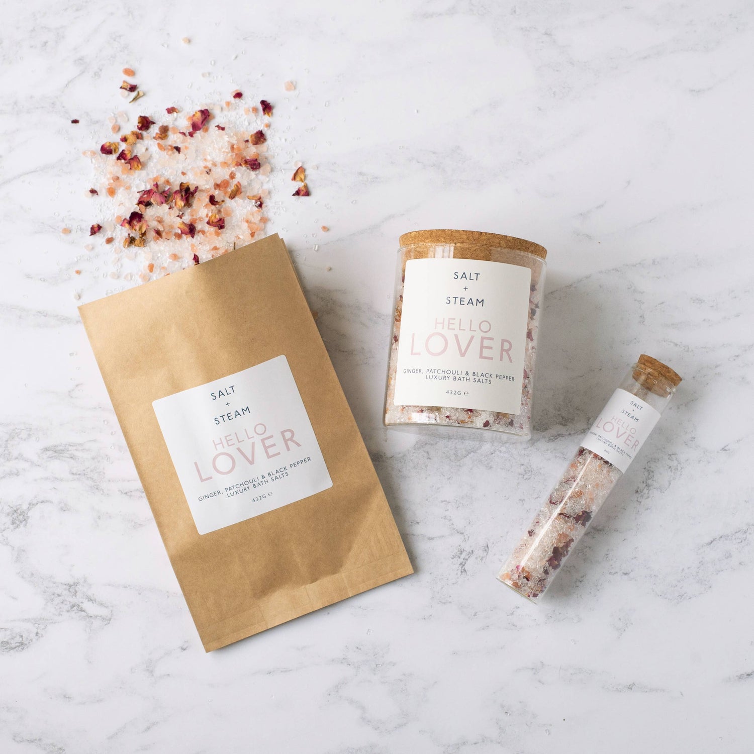 Hello Lover - Ginger &amp; Patchouli Bath Salts 80g &amp; 432g