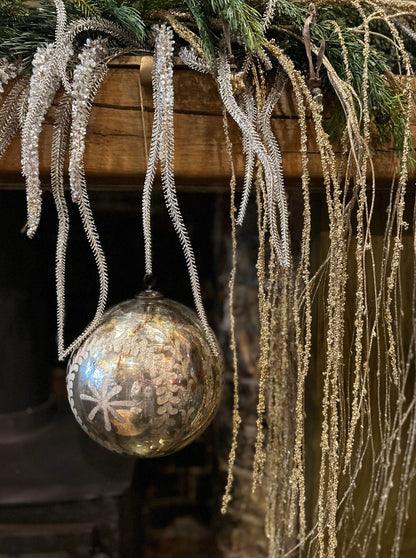 Aged Patina Giant Glass Bauble