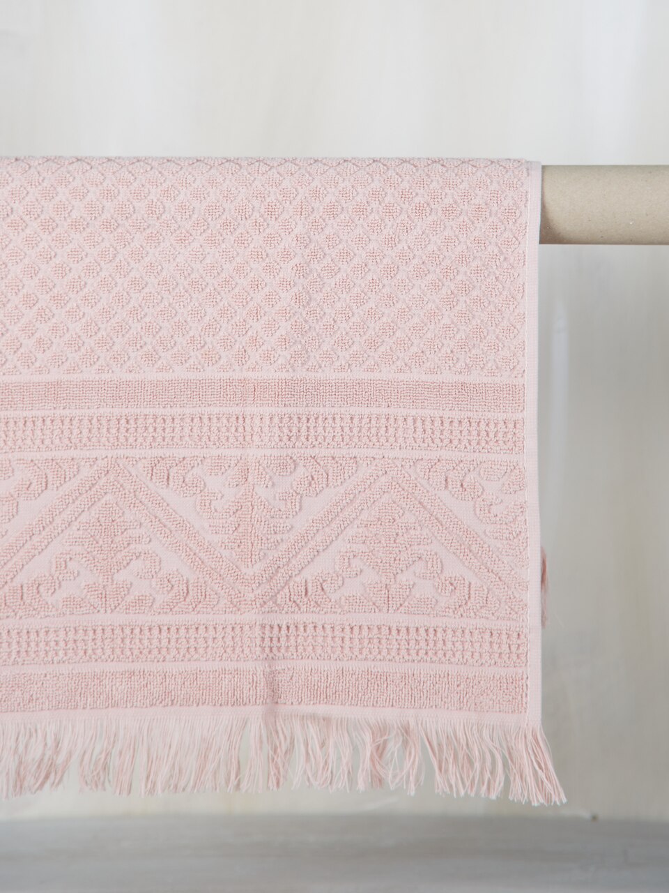 Embossed Jacquard  Towel in Aubepine Pale Pink - 4 Sizes Avilable