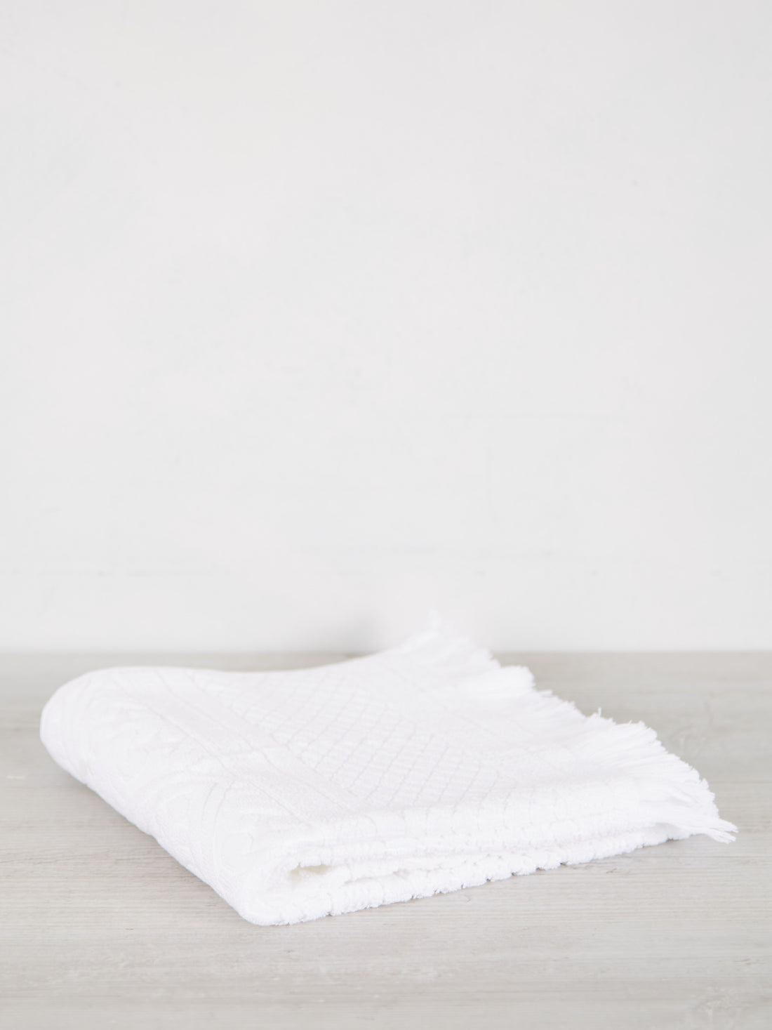 Embossed Jacquard Towel in Crisp White - 4 Sizes Available