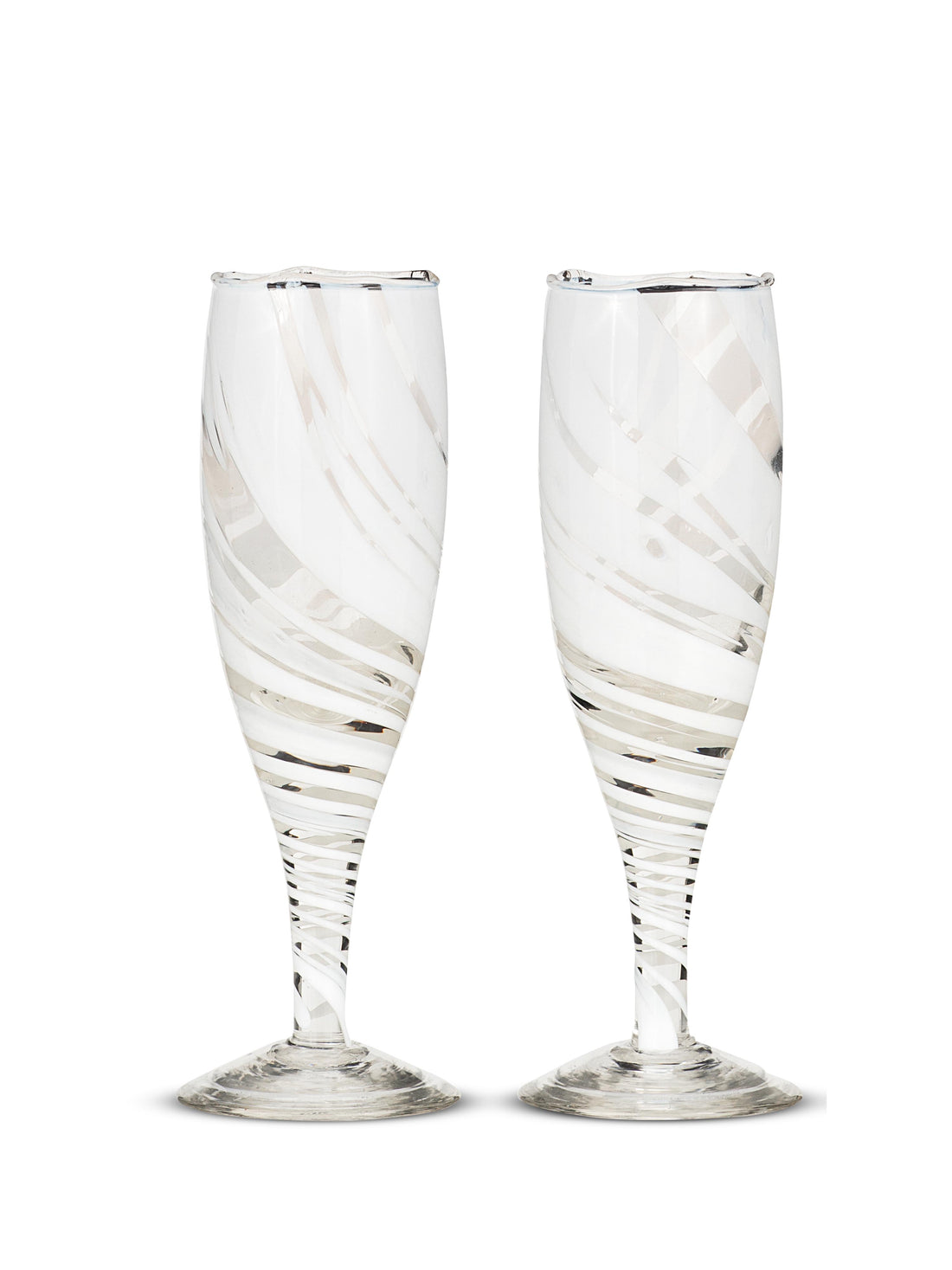 Lohara Recycled Patterned Champagne Glass - White