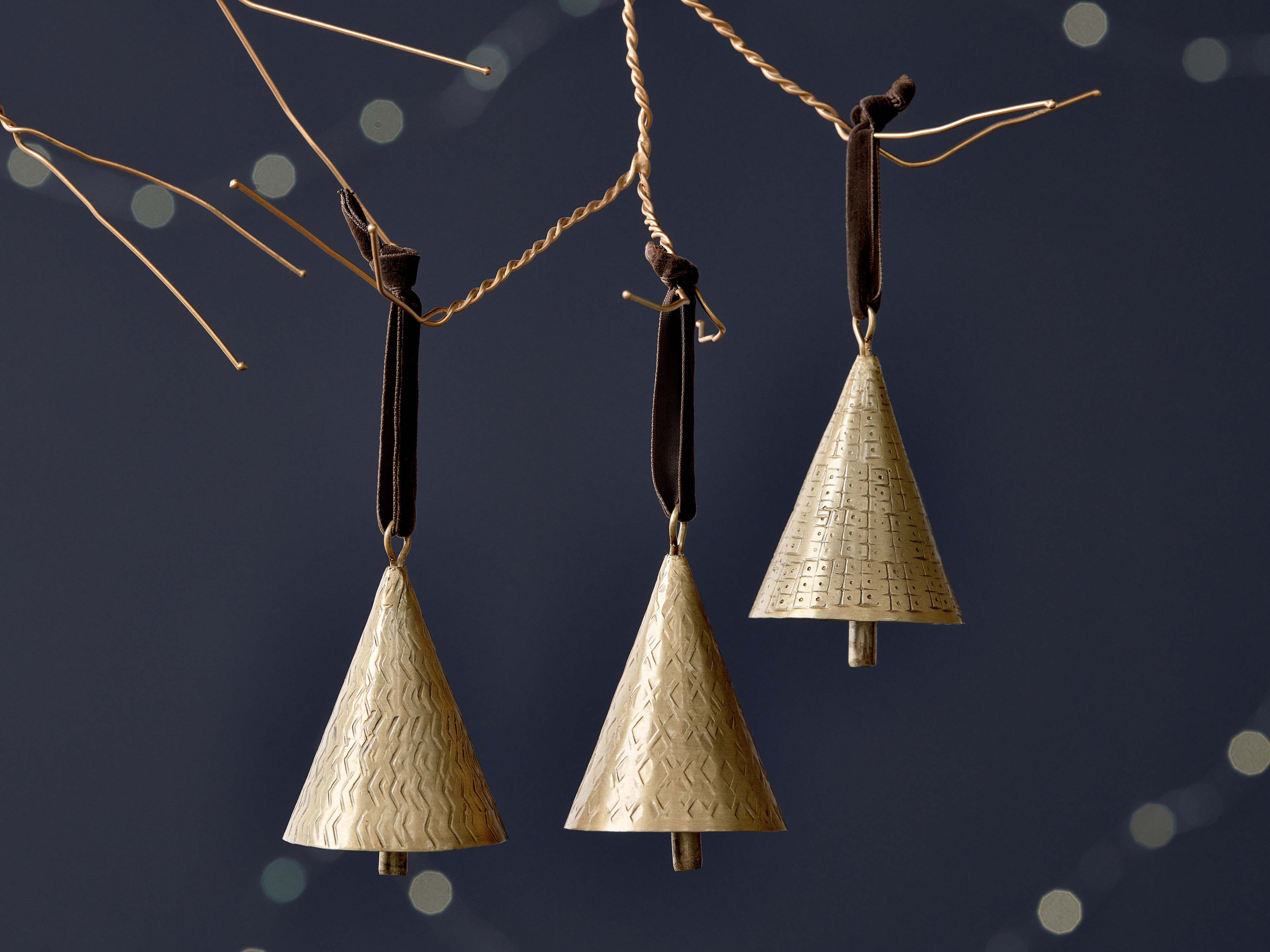 Manya Brass Hammered Metal Bells - 3 Styles Available