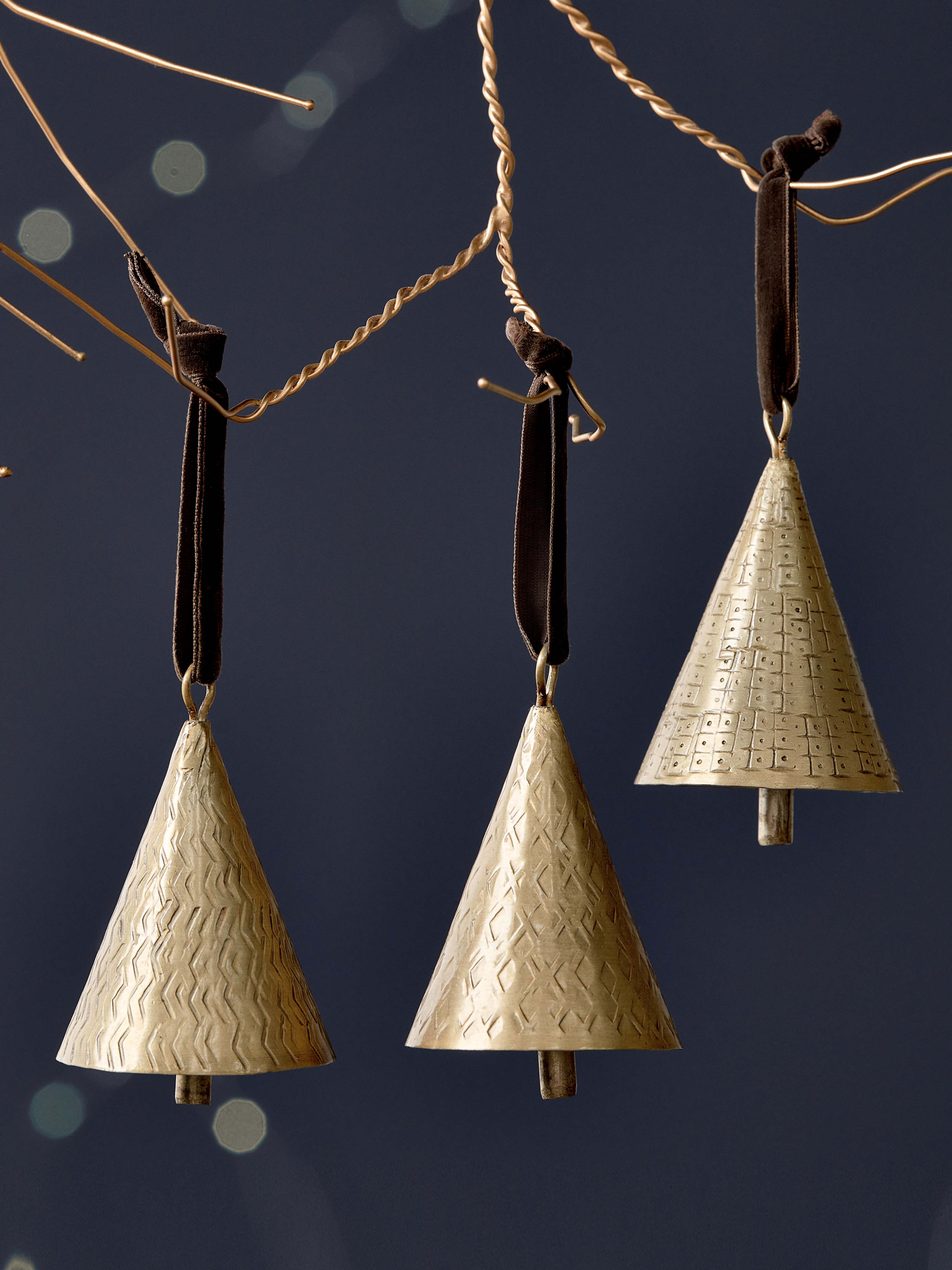 Manya Brass Hammered Metal Bells - 3 Styles Available