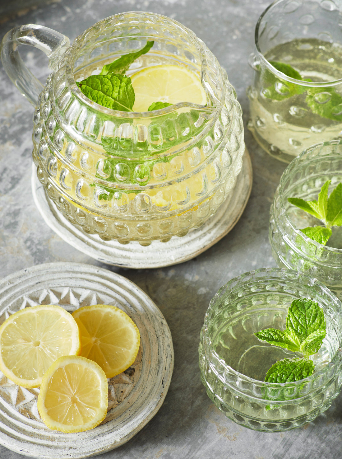 Round Glass Jug With Dots